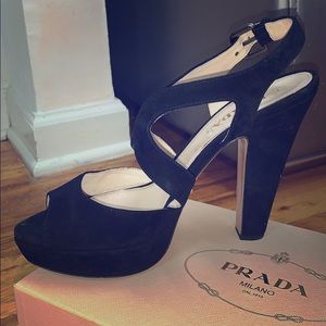 Black Suede PRADA pumps